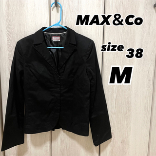 マックスアンドコー(Max & Co.)のMAX＆Co レディース ジャケット 黒 ブラック Sサイズ アウター(テーラードジャケット)