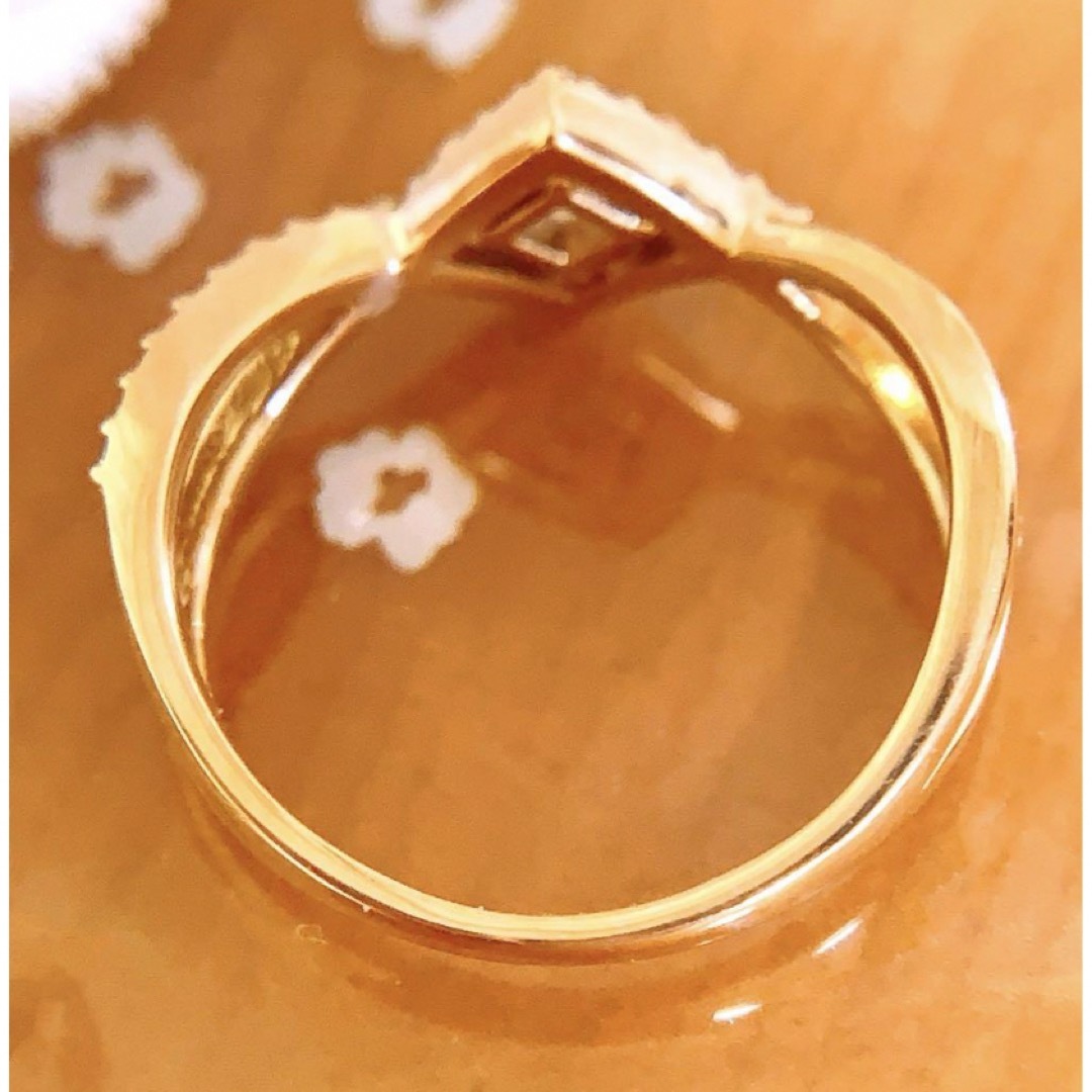 Vendome Aoyama(ヴァンドームアオヤマ)の新同❗️ヴァンドーム青山✨k18YG ひし形クロスダイヤモンドリング レディースのアクセサリー(リング(指輪))の商品写真