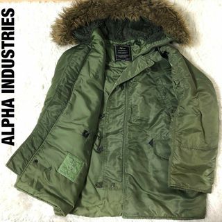 アルファインダストリーズ(ALPHA INDUSTRIES)のアルファインダストリーズ　フライトジャケット　カーキ　M　ファー　N-3B(フライトジャケット)