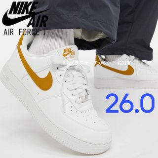 ナイキ(NIKE)の【新品26cm】NIKE エアフォース１ホワイト/ブロンズ/シルバーデュブレ(スニーカー)