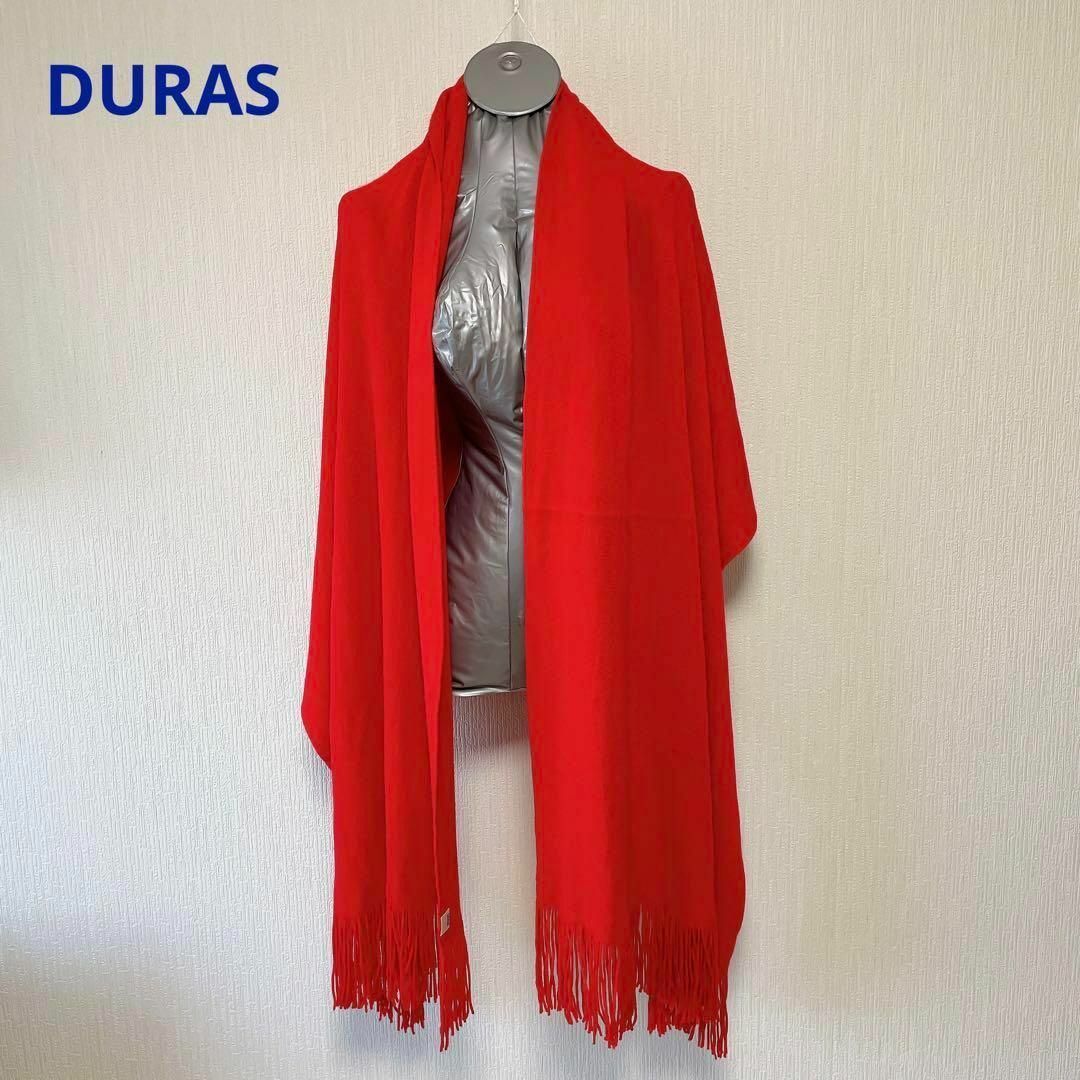 DURAS(デュラス)のDURAS 赤 ニット ストール 59x188cm レディースのファッション小物(ストール/パシュミナ)の商品写真