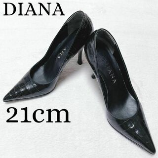 【極美品✨】DIANA 黒　ポインテッドトゥ　幅広　22.5cm