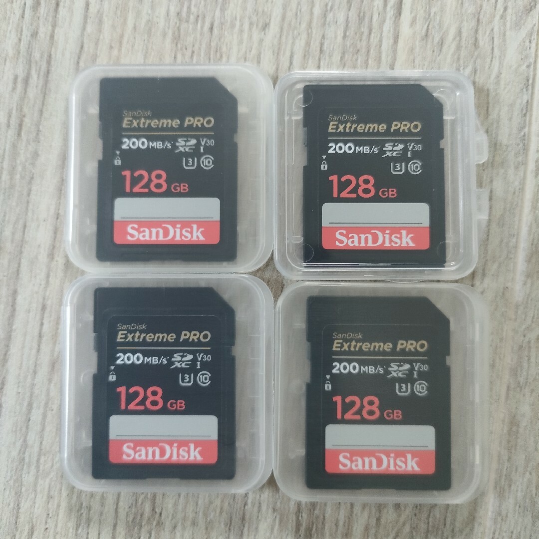 SanDisk(サンディスク)のサンディスク　SDカード Extreme Pro 128GB 4枚セット スマホ/家電/カメラのカメラ(その他)の商品写真