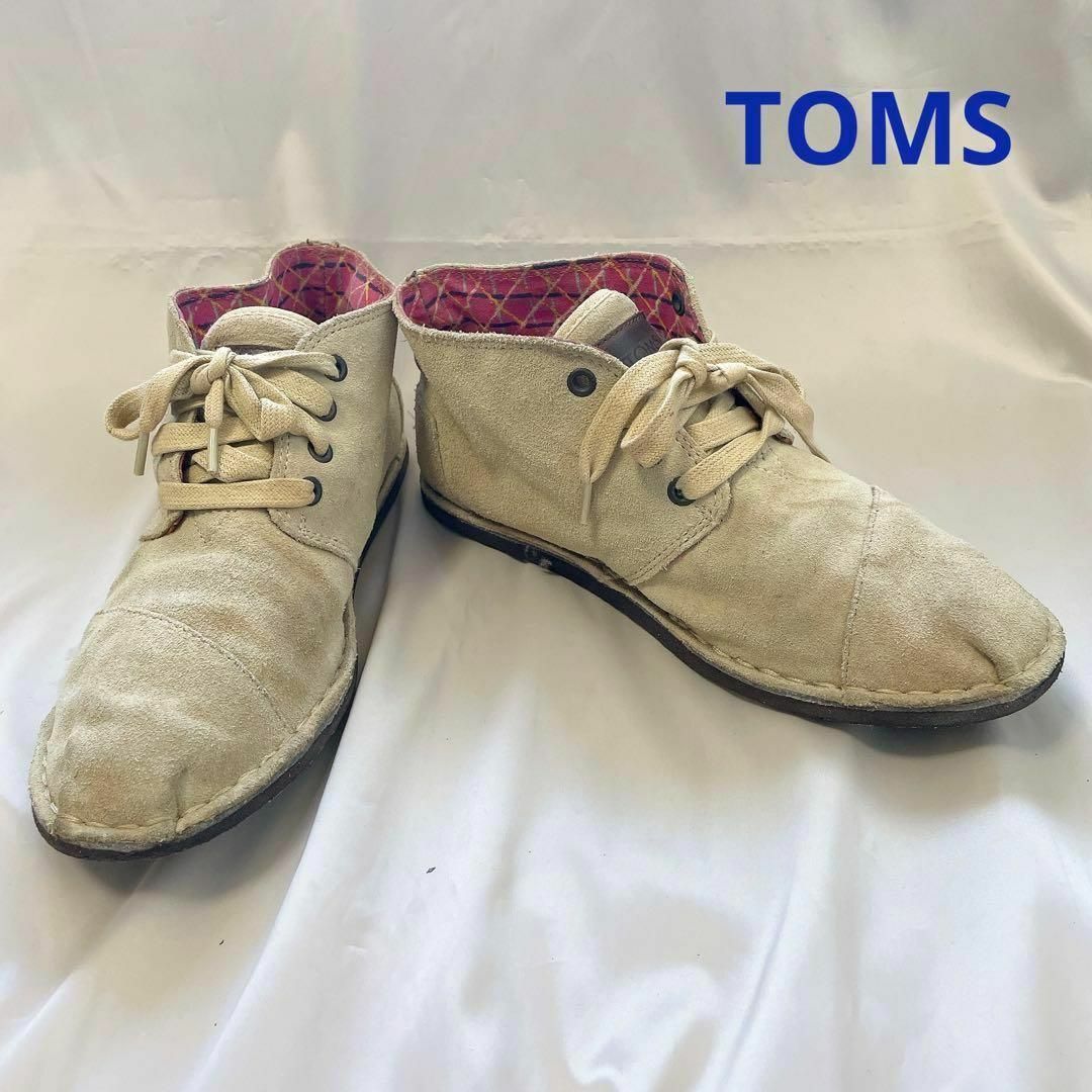 TOMS(トムズ)のTOMS スエード ショートブーツ ベージュ フラット チャッカーブーツ レディースの靴/シューズ(ブーツ)の商品写真