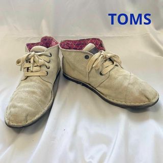 TOMS スエード ショートブーツ ベージュ フラット チャッカーブーツ