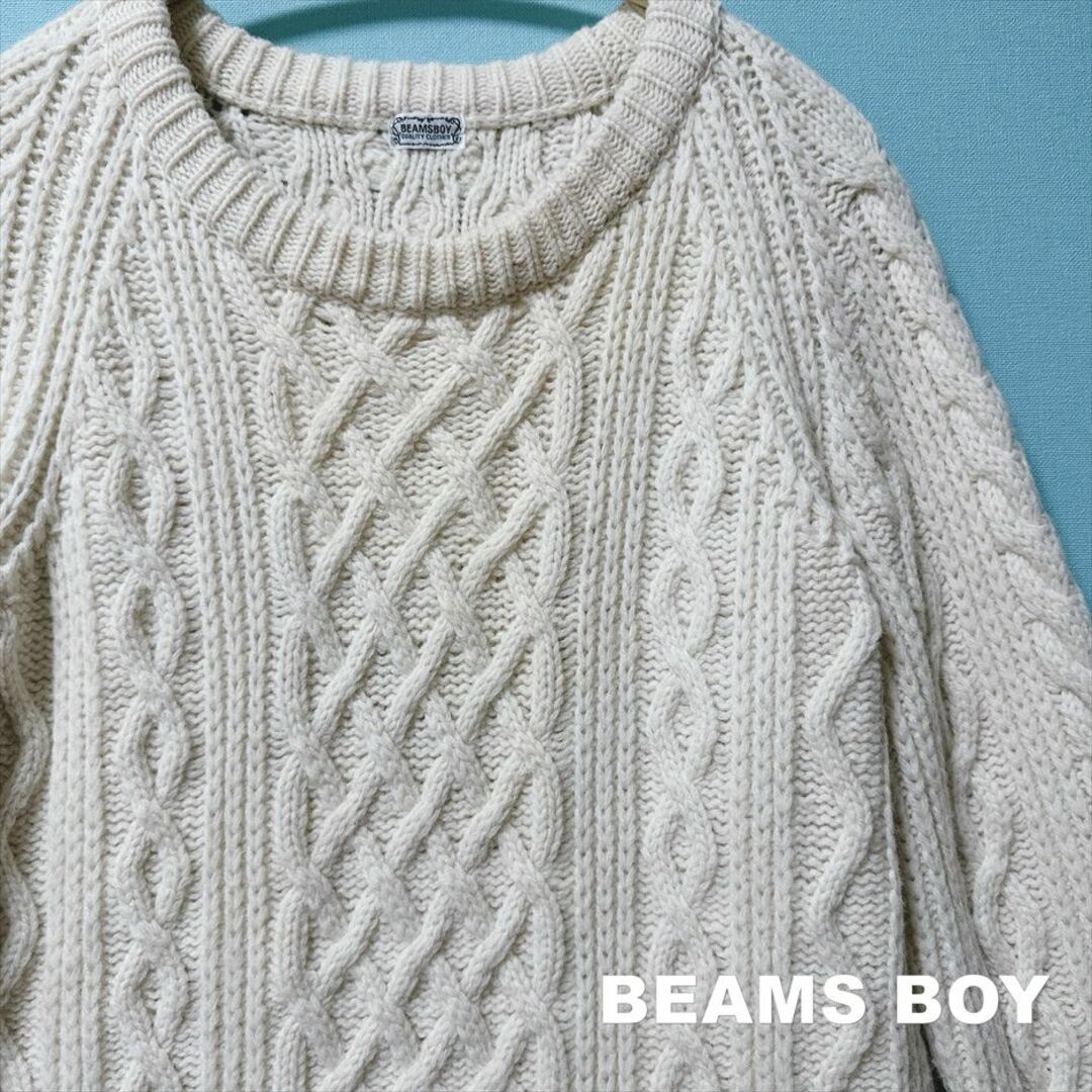 BEAMS BOY(ビームスボーイ)の【BEAMS BOY】ビームスボーイ クルーネック ケーブルニット レディースのトップス(ニット/セーター)の商品写真