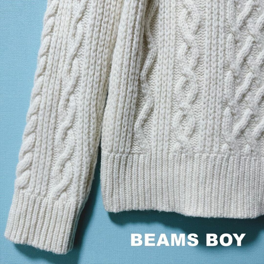 BEAMS BOY(ビームスボーイ)の【BEAMS BOY】ビームスボーイ クルーネック ケーブルニット レディースのトップス(ニット/セーター)の商品写真