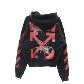 オフホワイト(OFF-WHITE)のOFF-WHITE オフホワイト Spider Print Logo Hoodie OMBB037S20E30001 スパイダープリント スウェットプルオーバーパーカー ブラック(パーカー)