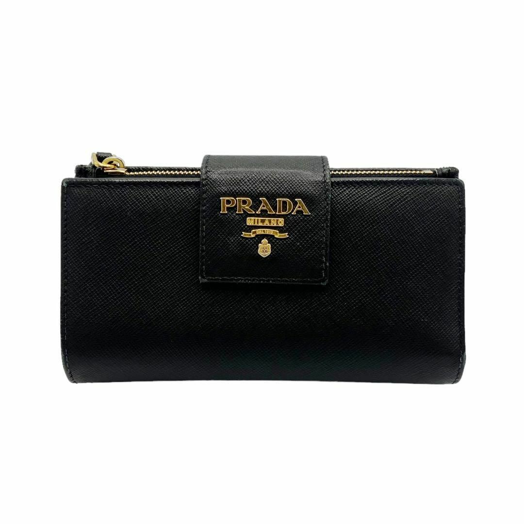 PRADA(プラダ)の⭐️良品⭐️ プラダ サフィアーノ メタルロゴ 長財布 ブラック レディースのファッション小物(財布)の商品写真