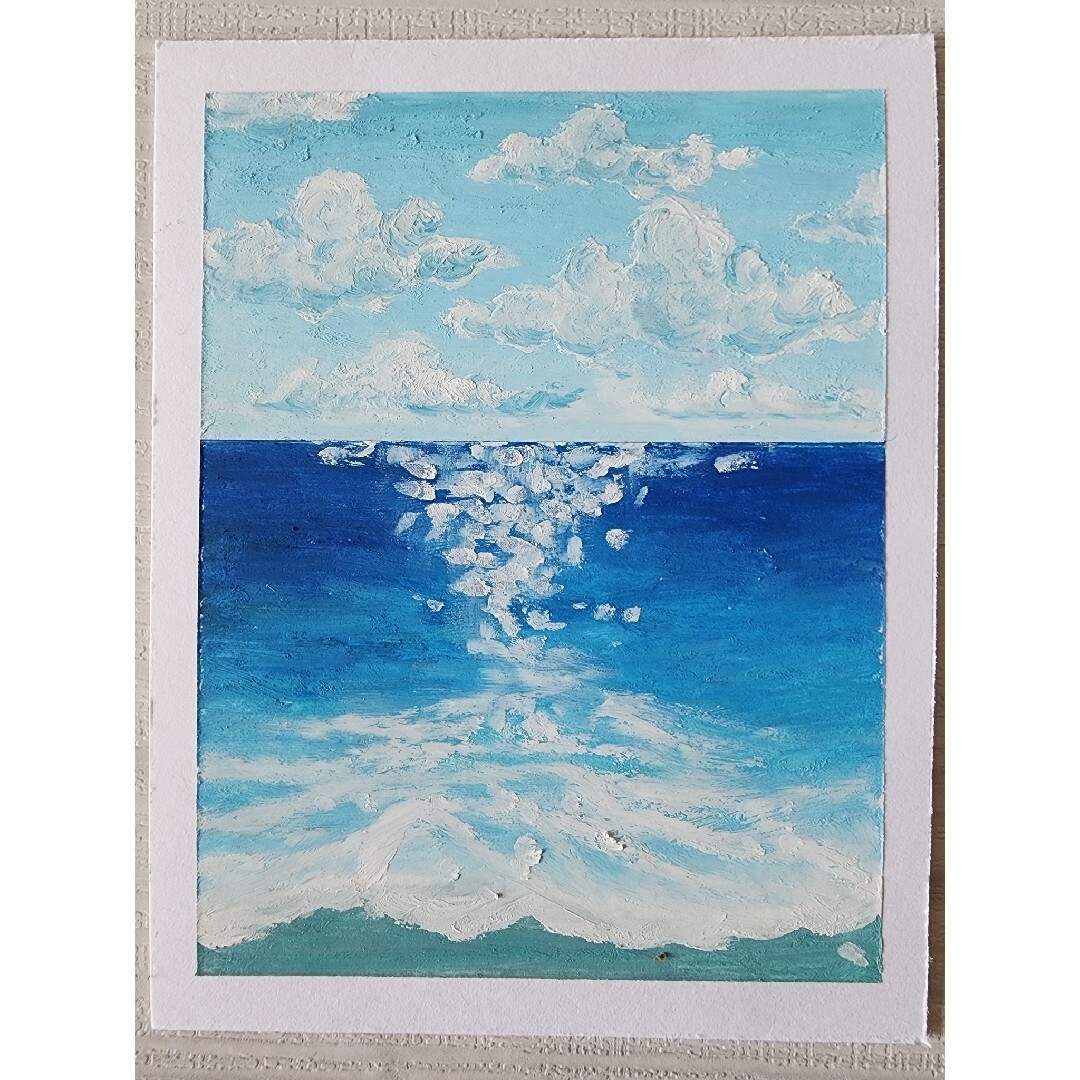 海　風景画　絵　絵画　アート　パステル画　インテリア エンタメ/ホビーの美術品/アンティーク(絵画/タペストリー)の商品写真