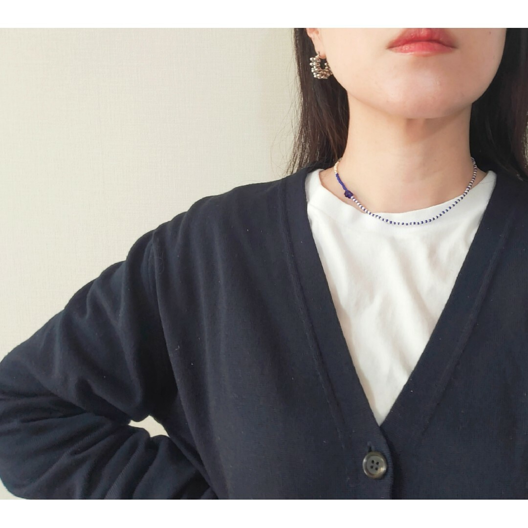 BEAUTY&YOUTH UNITED ARROWS(ビューティアンドユースユナイテッドアローズ)のborder✕blueflowerネックレス ハンドメイドのアクセサリー(ネックレス)の商品写真