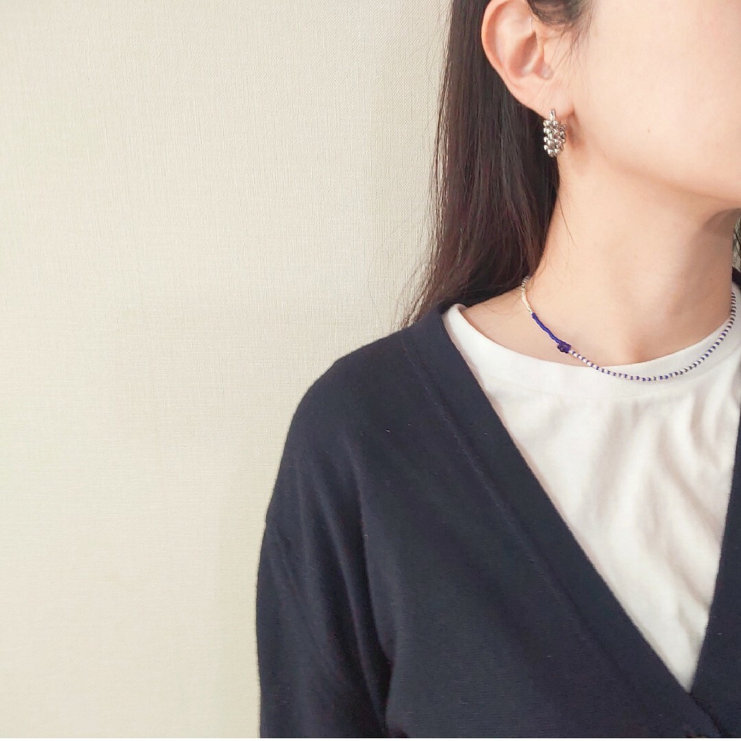 BEAUTY&YOUTH UNITED ARROWS(ビューティアンドユースユナイテッドアローズ)のborder✕blueflowerネックレス ハンドメイドのアクセサリー(ネックレス)の商品写真