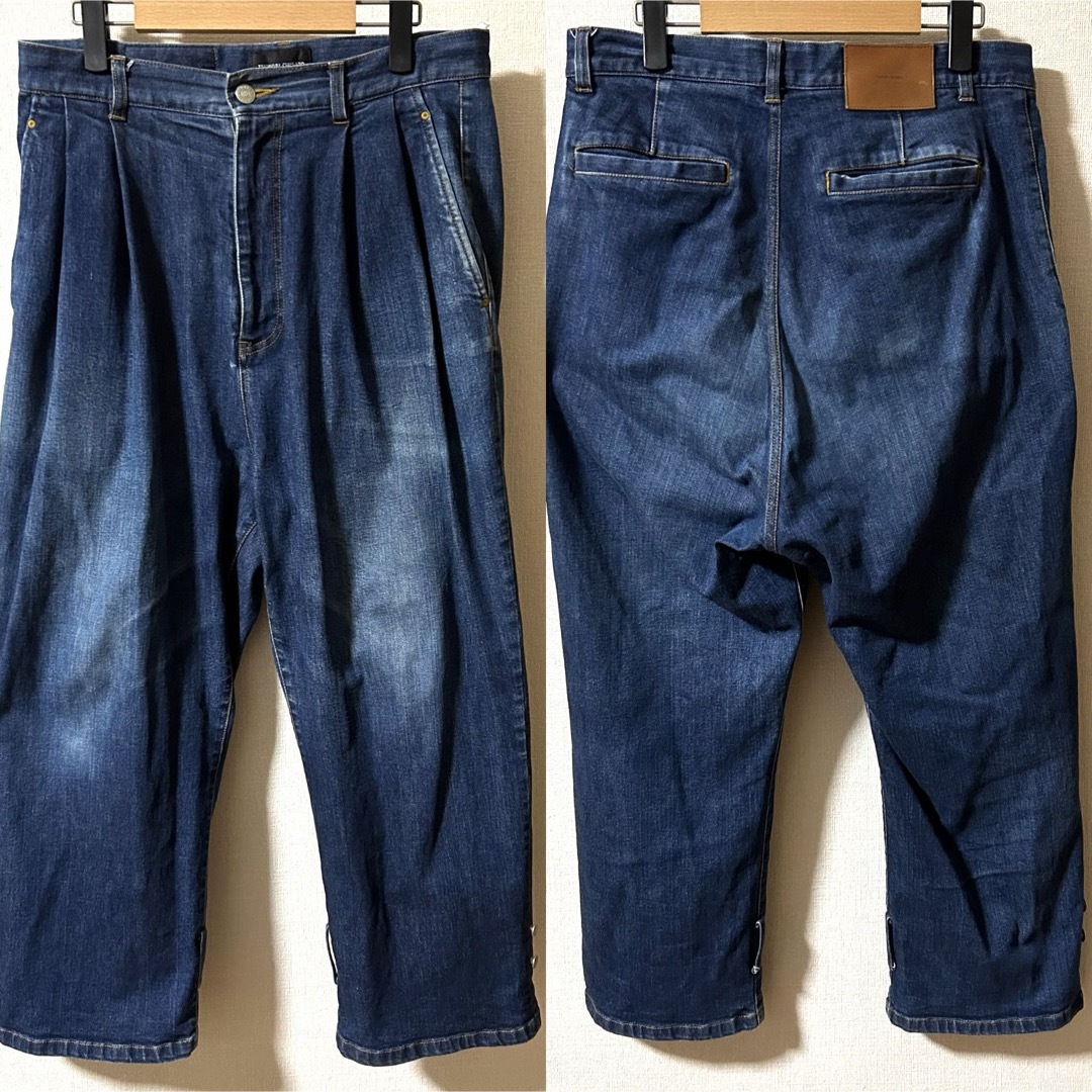 TSUMORI CHISATO(ツモリチサト)のW78cm！ツモリチサト 古着2タックデニムパンツ ボンタンサルエルジーンズ メンズのスーツ(スラックス/スーツパンツ)の商品写真