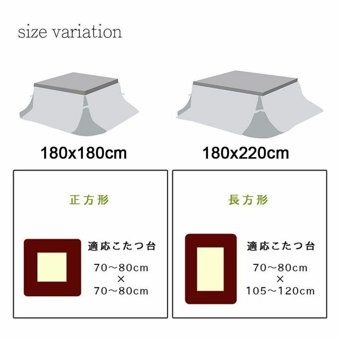 【色: キャベ　レッド】JEMAジェマ 省スペース こたつ布団 こたつ掛け布団 インテリア/住まい/日用品の机/テーブル(こたつ)の商品写真