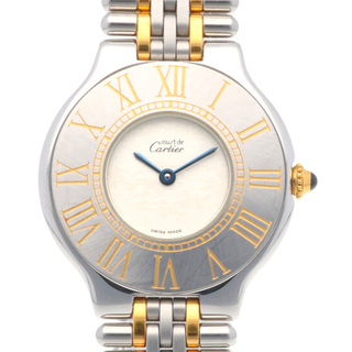 カルティエ(Cartier)のカルティエ マスト21 腕時計 時計 ステンレススチール 123000P クオーツ ユニセックス 1年保証 CARTIER  中古(腕時計)