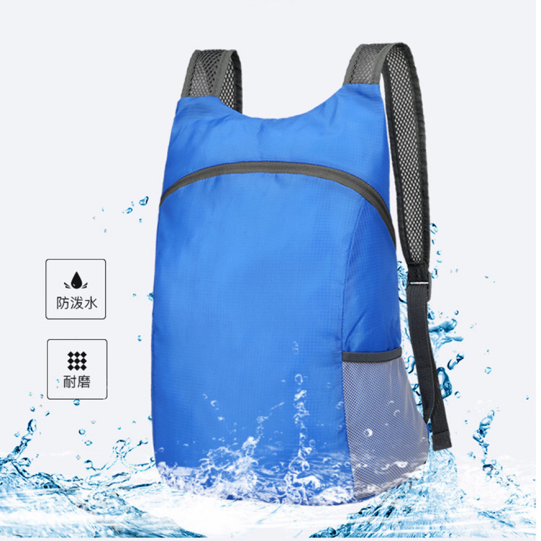 折りたたみ バックパック　ポケッタブル　リュック　防水　軽量　ブラック メンズのバッグ(バッグパック/リュック)の商品写真