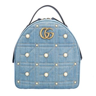 グッチ(Gucci)のグッチ GGマーモント リュック・デイパック デニム 476671 001998 レディース GUCCI  中古(リュック/バックパック)