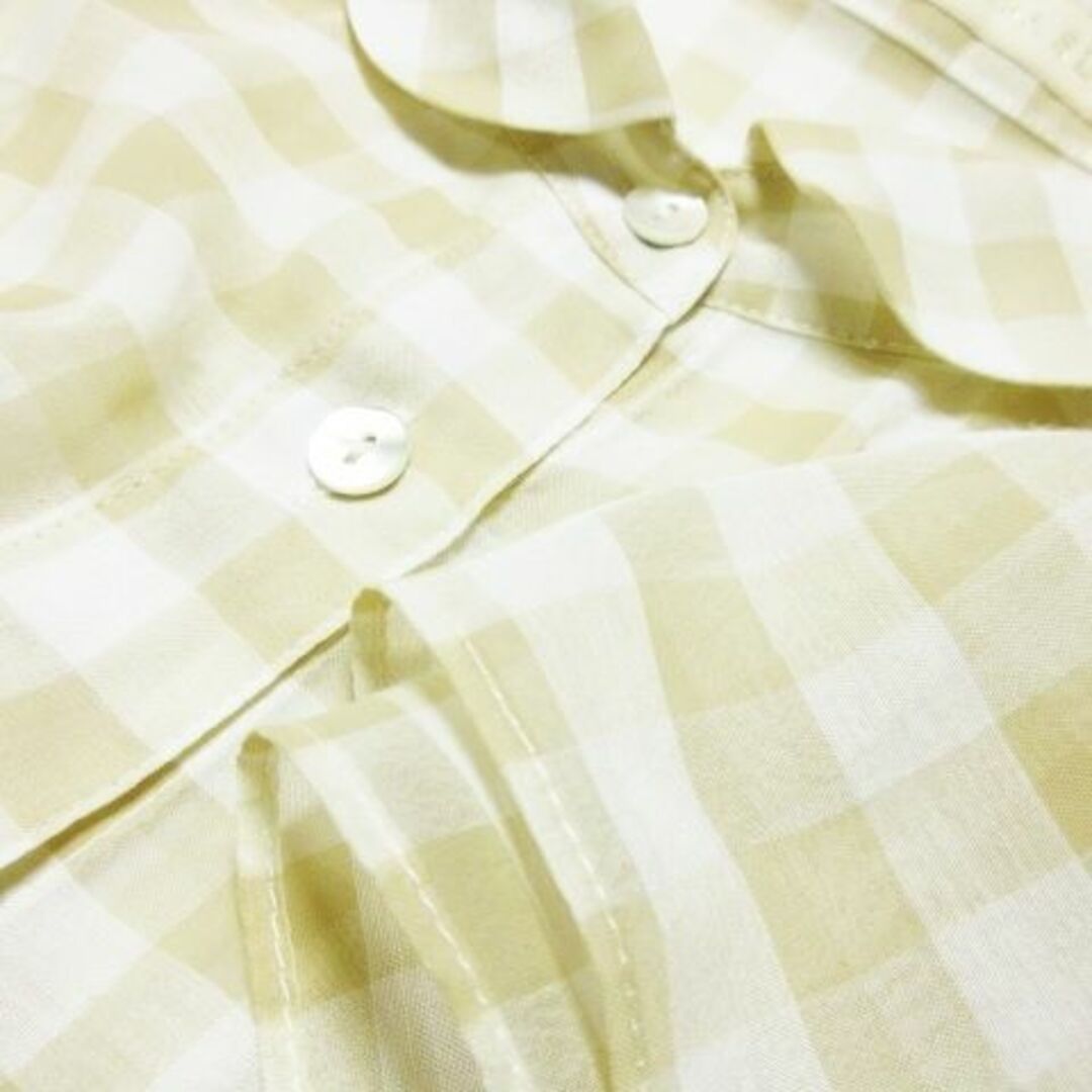SLOBE IENA(スローブイエナ)のスローブイエナ チェックシャツ 半袖 シースルー ベージュ 210701CK6A レディースのトップス(シャツ/ブラウス(半袖/袖なし))の商品写真