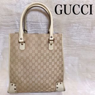 グッチ(Gucci)の希少 GUCCI グッチ トートバッグ GG柄 スタッズ キャンバス レザー(トートバッグ)