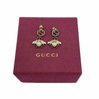 グッチ(Gucci)の⭐️美品⭐️ グッチ インターロッキングG ラインストーン ビー ピアス(ピアス)