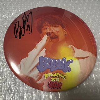 アイコン(iKON)のiKON バビ BOBBY 直筆サイン入り 缶バッジ(アイドルグッズ)