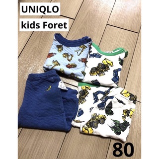 ユニクロ(UNIQLO)の【UNIQLO. Kids Foret】80ベビーパジャマ上下セット　2点(パジャマ)