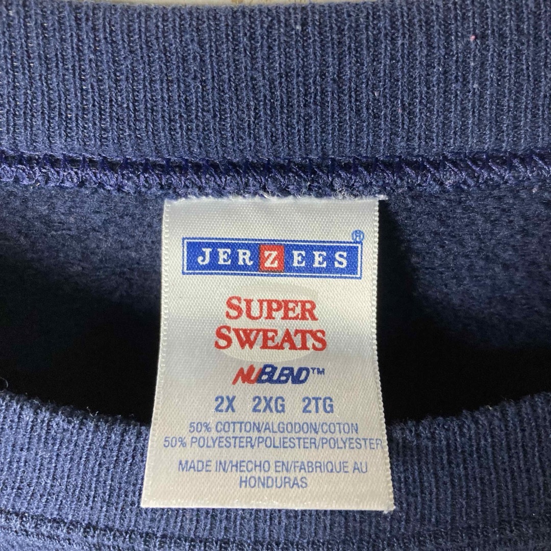 JERZEES(ジャージーズ)のジャージーズ オーバーサイズ スウェット ネイビー 2X アメリカ古着US古着 メンズのトップス(スウェット)の商品写真