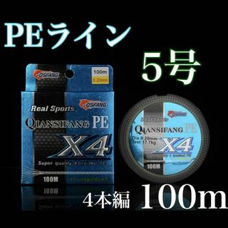 新品 PEライン 5号 100m 4本編 アジング　トラウト エギング(釣り糸/ライン)