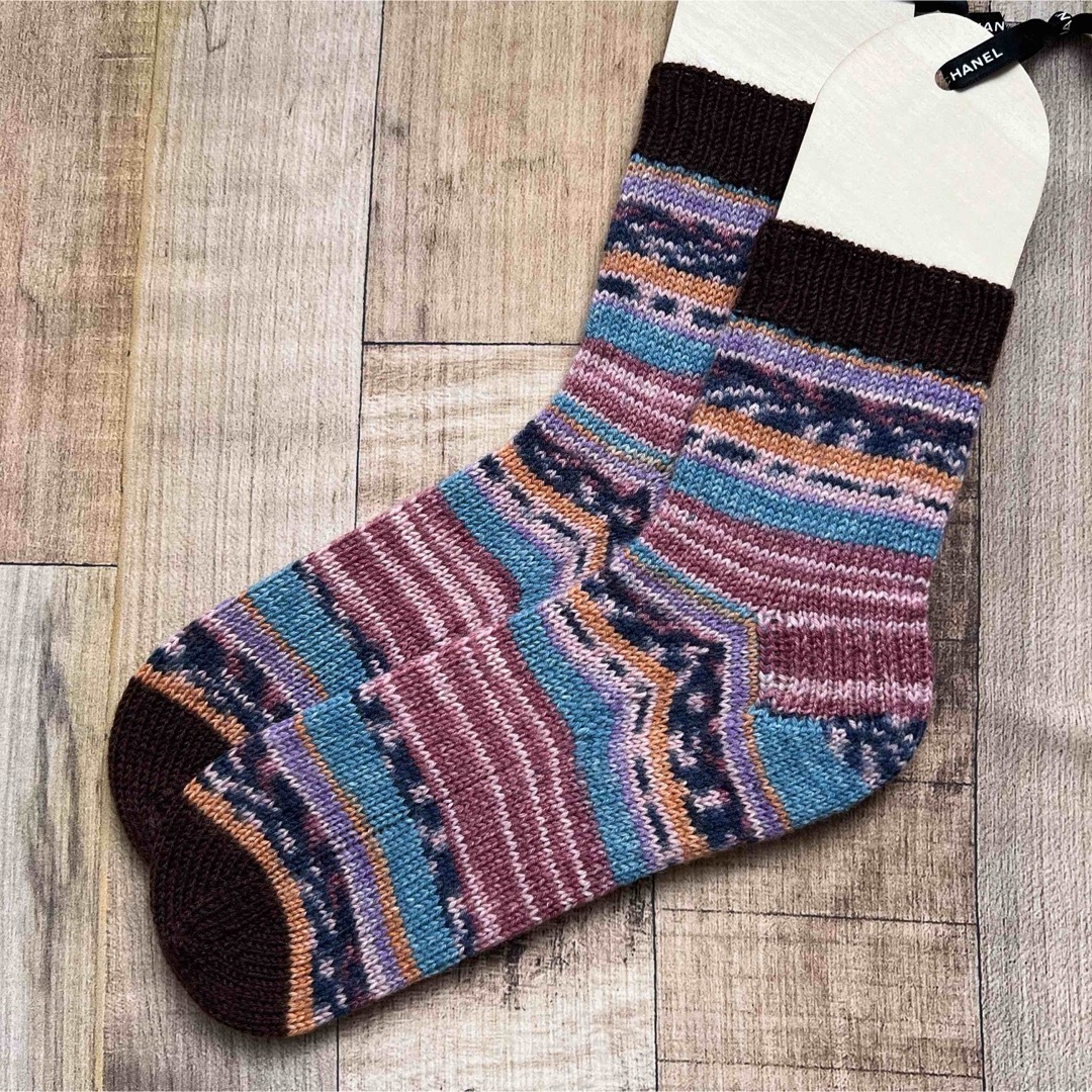 オパール毛糸　靴下　手編み　Schafpate14 11195 ハンドメイドのファッション小物(レッグウェア)の商品写真