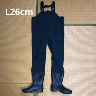 新品未使用　送料無料　胴付き長靴ウエーダー(WADER)　L26cm　ネイビー(その他)