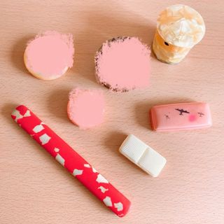 セルロイドケース 4点　筆箱（箸箱）針箱　ピルケース　振り出しボトル　昭和レトロ(その他)