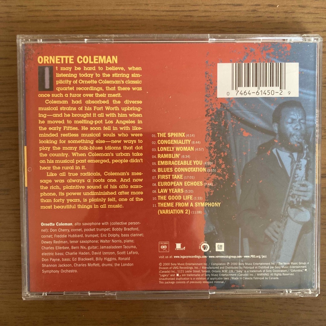 Coleman(コールマン)のORNETTE COLEMAN  CD エンタメ/ホビーのCD(ジャズ)の商品写真