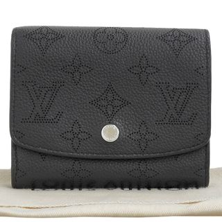 ルイヴィトン(LOUIS VUITTON)の【本物保証】 布袋付 超美品 ルイヴィトン LOUIS VUITTON モノグラム マヒナ ポルトフォイユ イリス コンパクト パンチング ロゴ 黒 M62540(財布)