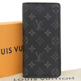 ルイヴィトン(LOUIS VUITTON)の【本物保証】 箱・布袋付 超美品 ルイヴィトン LOUIS VUITTON モノグラム エクリプス ポルトフォイユ ブラザ 二つ折り長財布 M61697(折り財布)