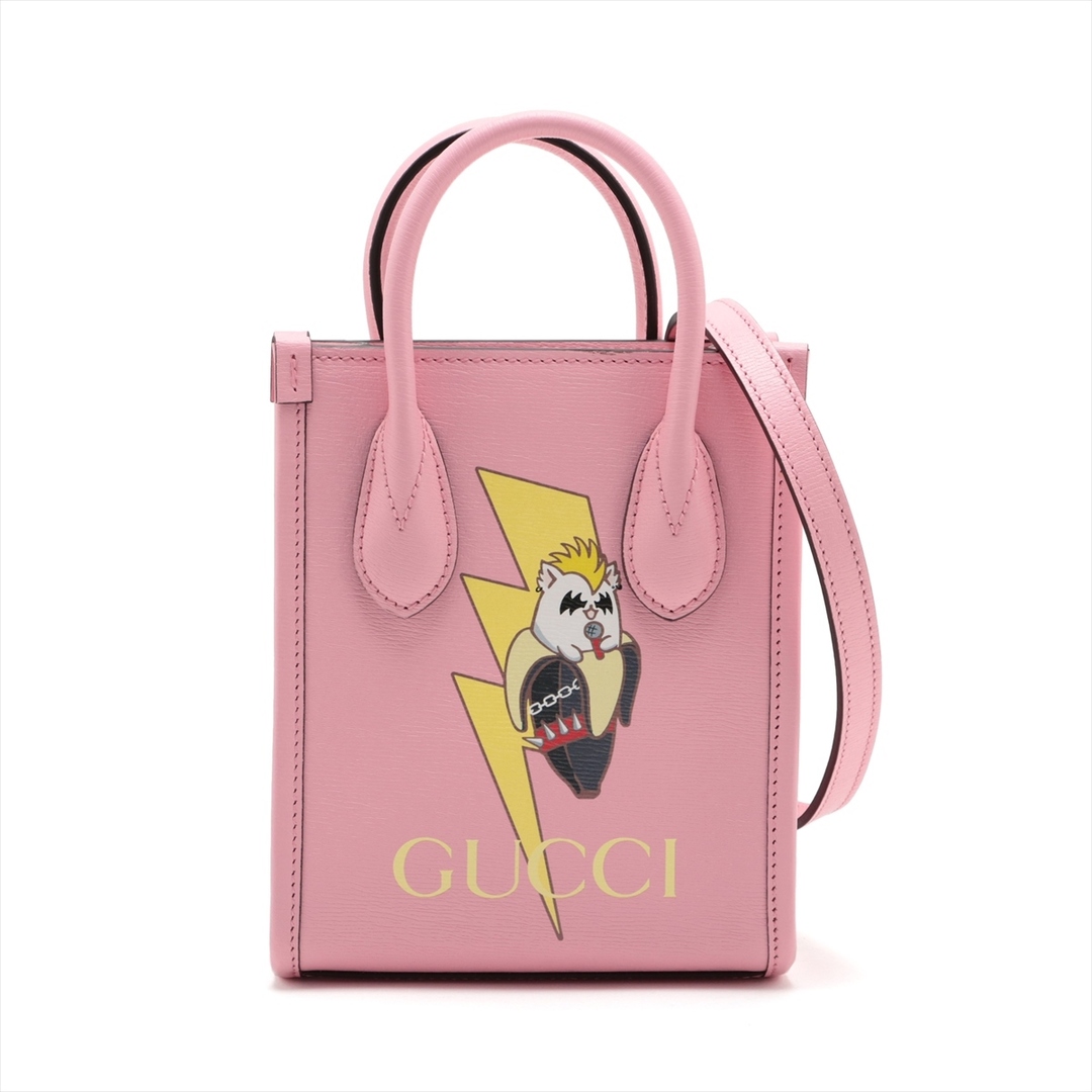 Gucci(グッチ)のグッチ  レザー  ピンク レディース ハンドバッグ レディースのバッグ(ハンドバッグ)の商品写真