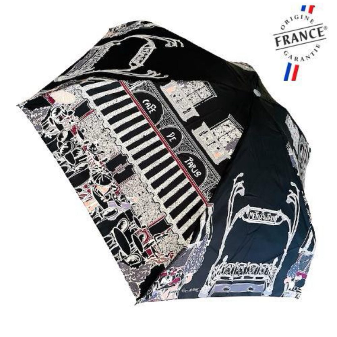 フランス製　ギドジャン  折りたたみ傘        メトロ&カフェ　黒　正規品 レディースのファッション小物(傘)の商品写真