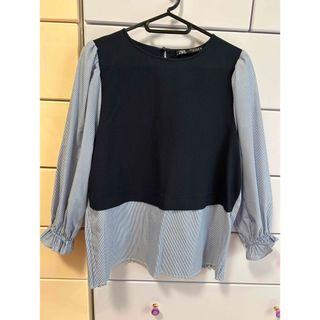 ザラ(ZARA)のZARA ストライプ ペプラムトップス♡(シャツ/ブラウス(半袖/袖なし))