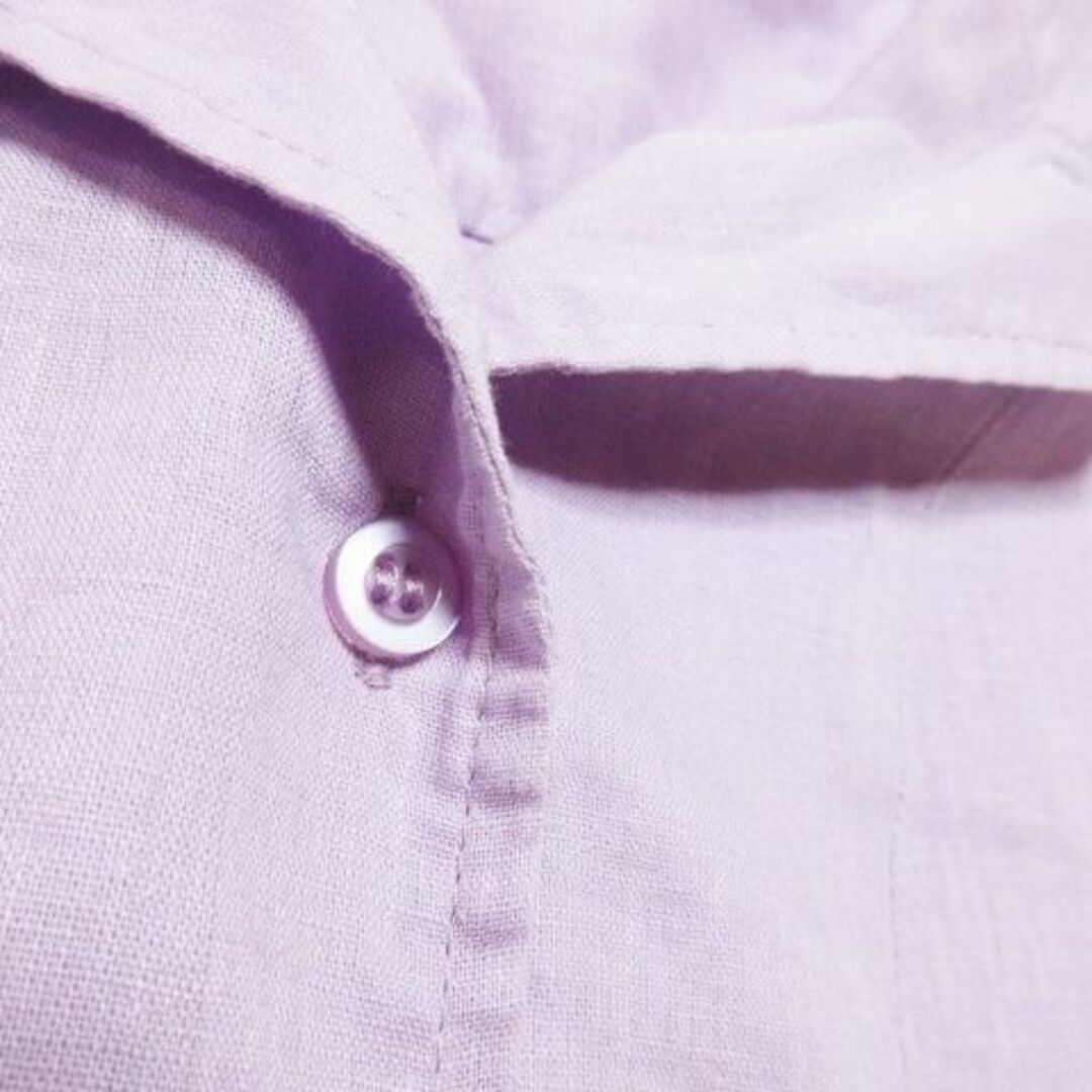 KBF(ケービーエフ)のKBF オープンカラーシャツ 開襟 半袖 麻混 One 紫 210702CK7A レディースのトップス(Tシャツ(半袖/袖なし))の商品写真