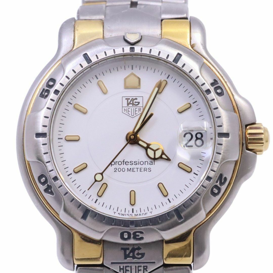 タグホイヤー 6000 クォーツ メンズ 腕時計 コンビ 白文字盤 純正ベルト WH1151ステンレスベルト