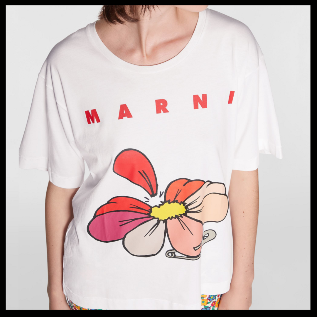 Marni(マルニ)の新品未使用 MARNI Tシャツ マルニ＆フラワープリント レディースのトップス(Tシャツ(半袖/袖なし))の商品写真