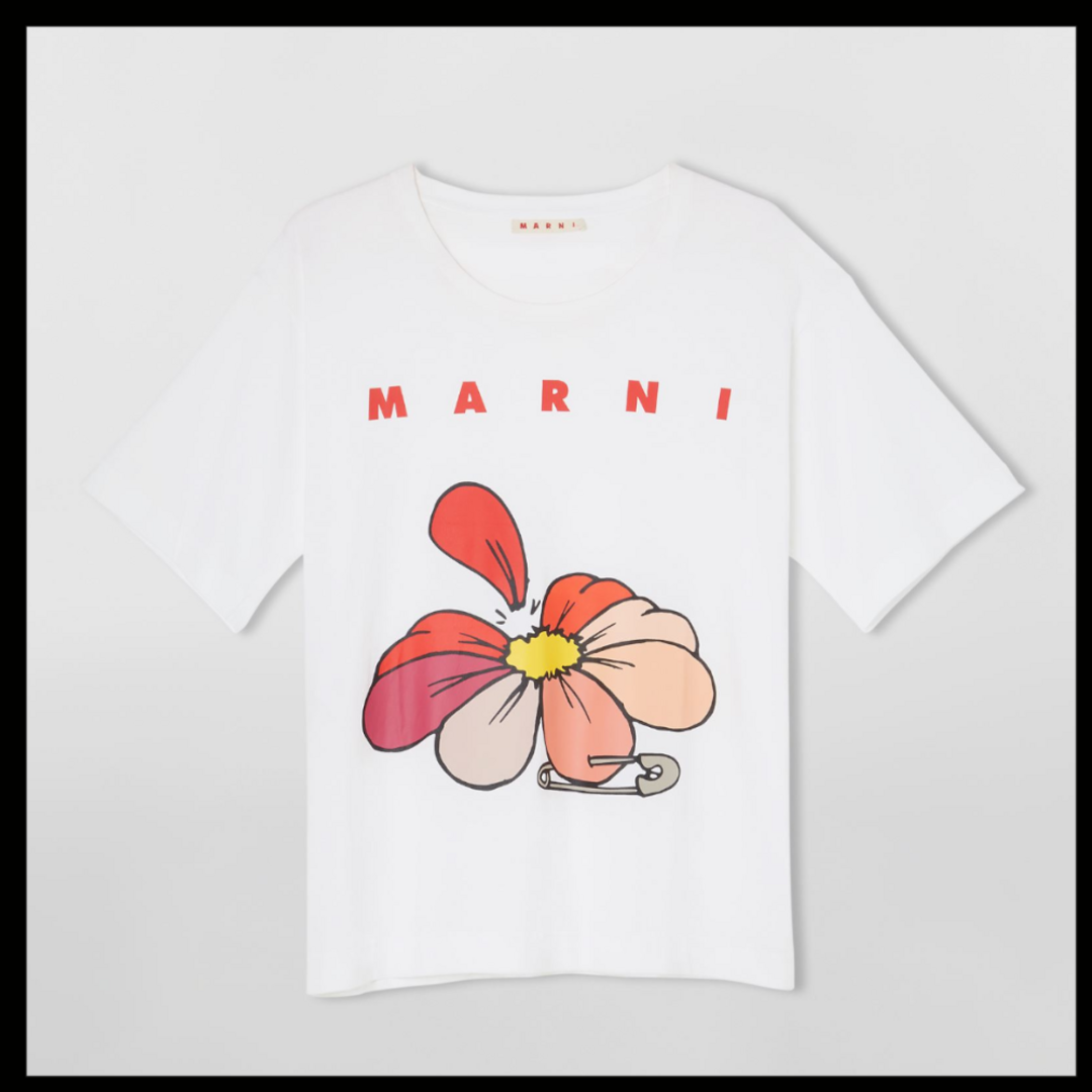 Marni(マルニ)の新品未使用 MARNI Tシャツ マルニ＆フラワープリント レディースのトップス(Tシャツ(半袖/袖なし))の商品写真