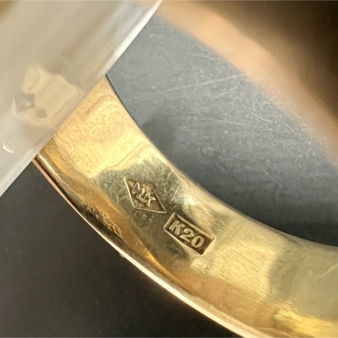 Y013012) K20リング かまぼこ 約13号 20金YG 指輪 Y013012) K20リング かまぼこ 約13号 20金YG 指輪
