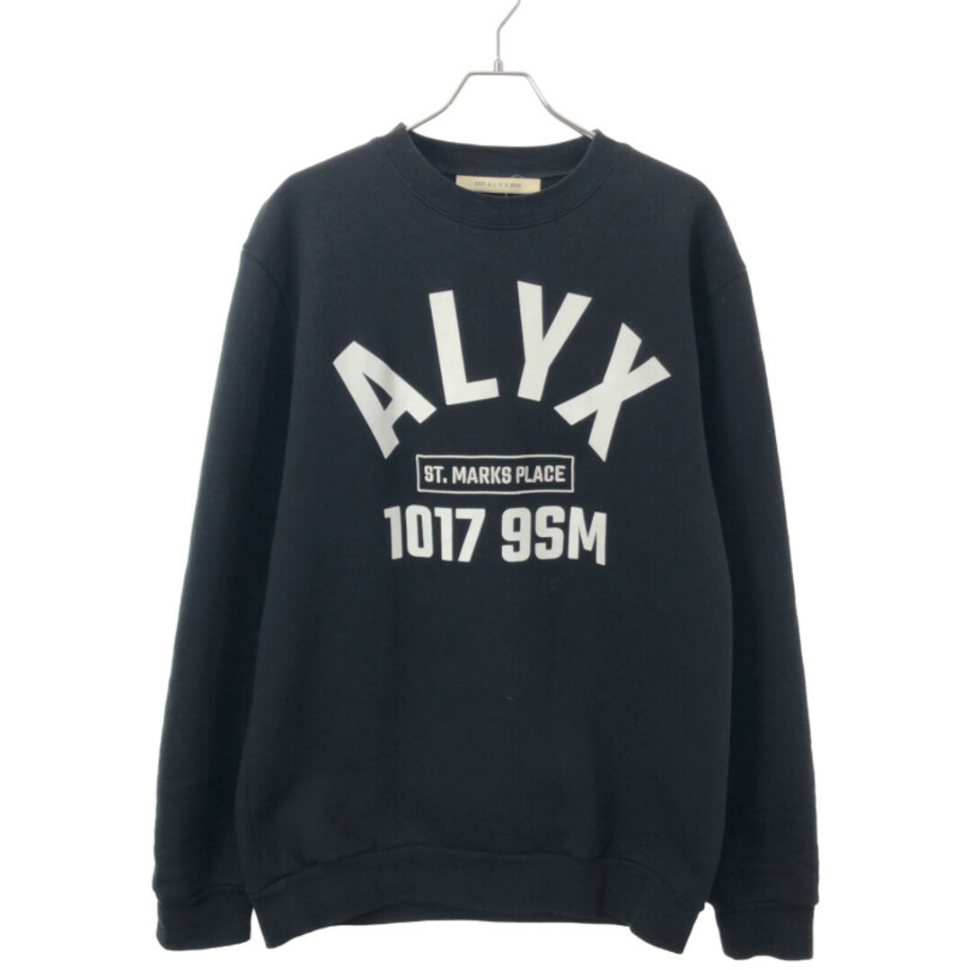 1017 ALYX 9SM アリクス ST.MARKS PLACE 刺繍プリントスウェットトレーナー ブラック L新古品使用感の無い新品同様品Ａ