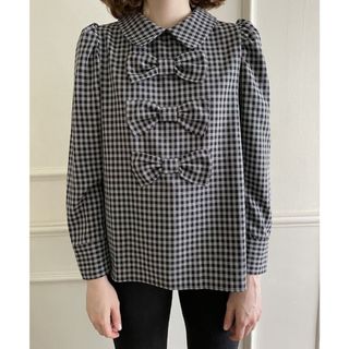 big ribbon puff blouse check(シャツ/ブラウス(長袖/七分))