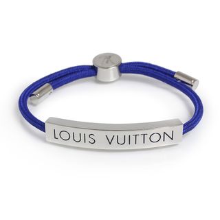 ルイヴィトン(LOUIS VUITTON)のルイ ヴィトン ブラスレ LV スペース ブレスレット ナイロン メタル ブルー 青 シルバー金具 M68826 LOUIS VUITTON（未使用　展示品）(ブレスレット)