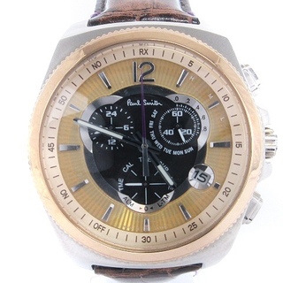 腕時計【稼動品＋付属品有】Paul Smith メンズ腕時計　クォーツ　ゴールドカラー