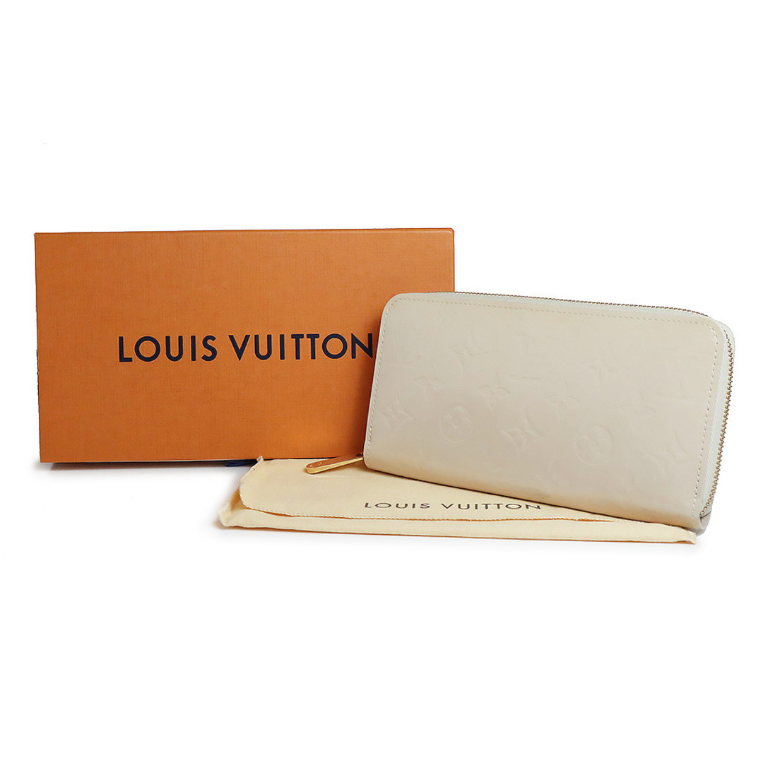 LOUIS VUITTON(ルイヴィトン)のルイ ヴィトン ジッピー ウォレット ラウンドファスナー 長財布 エナメル パテント ヴェルニ レザー ブロンコライユ ホワイトベージュ 白 ゴールド金具 M91459 箱付 LOUIS VUITTON（未使用　展示品） レディースのファッション小物(財布)の商品写真