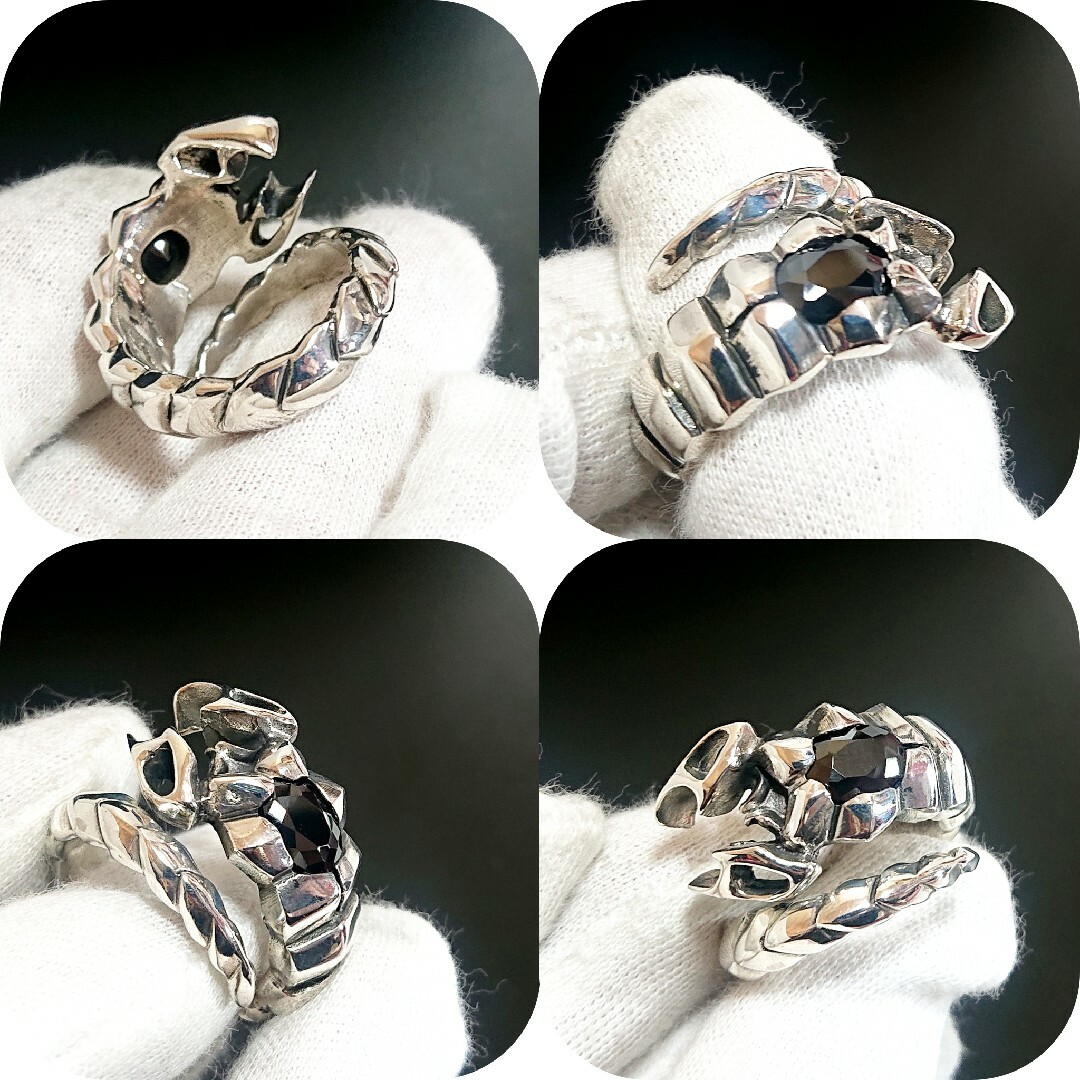 4795 SILVER925 ブラックオニキス 蠍リング17号 シルバー925 4795 SILVER925 ブラックオニキス 蠍リング17号 シルバー925