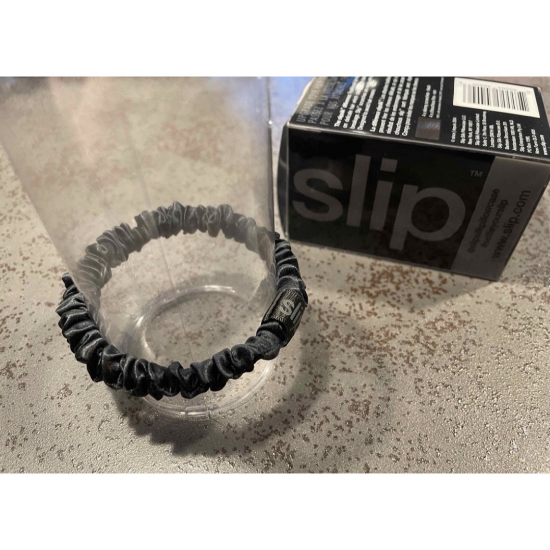 slip silk スリップ　シルク　シュシュ　ブラック レディースのヘアアクセサリー(ヘアゴム/シュシュ)の商品写真