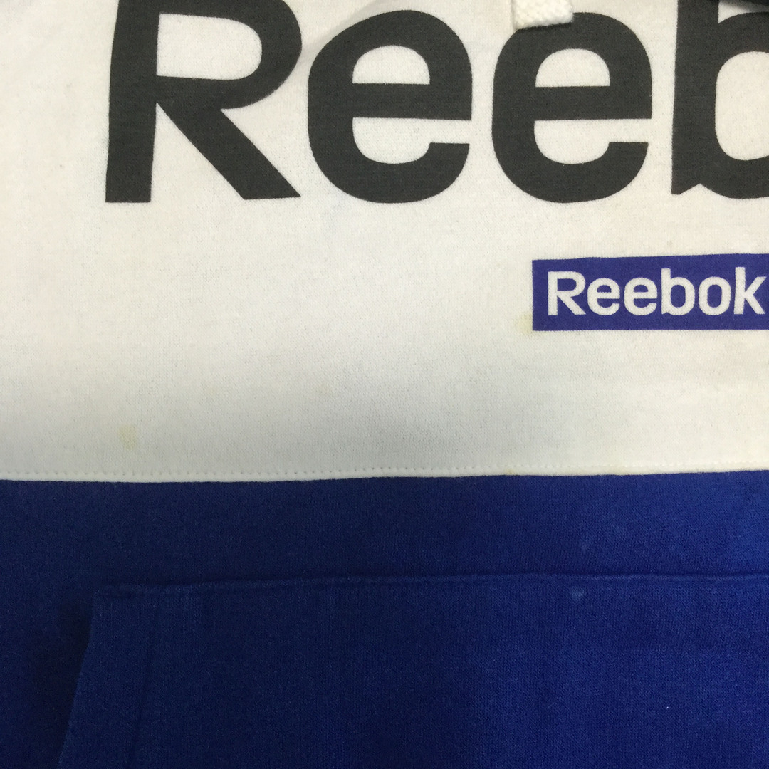 Reebok(リーボック)の【リーボック ビッグロゴパーカー】配色 プルオーパー スウェット M 古着 メンズのトップス(パーカー)の商品写真